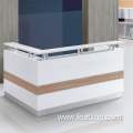 standard size office white front desk reception counter
